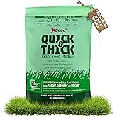X-Seed Ultra Premium Quick and Thick Lawn Seed Mixture &ndash; Rapid Germination for Any Lawn, Dense Coverage in Sun to Shade, High-Traffic Areas, Fescue, Kentucky Blue, &amp; Perennial Ryegrass Blend, 3lb Bag