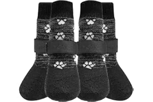 KOOLTAIL Anti Slip Dog Socks for Hot/Clod Pavement to Prevent Licking Paws，Dog Booties for Hardwood Floors, Traction Rain Dog Boots&Paw Protectors Shoes with Grip for Small Medium Large Senior Dogs S