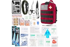 DLMD 278 PCS First Aid Kit for Car Home, Gifts for Dad Him Men Women Kids Christmas,Survival Kits/Emergency Medical Supplies for Travel Office Outdoor Hiking Camping Backpacking (Red)