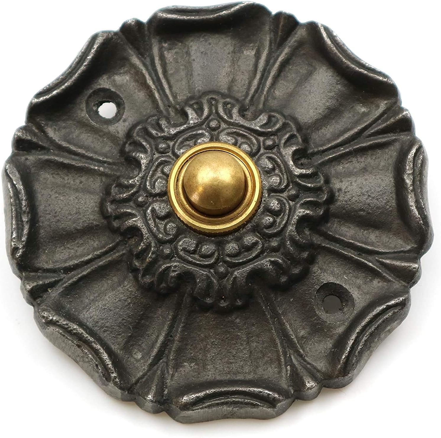 Assorted Collections Iron Doorbell, Push Button, Flower Design, Hardware, Electric-Bell, Vintage Look, Antique, Two Wired