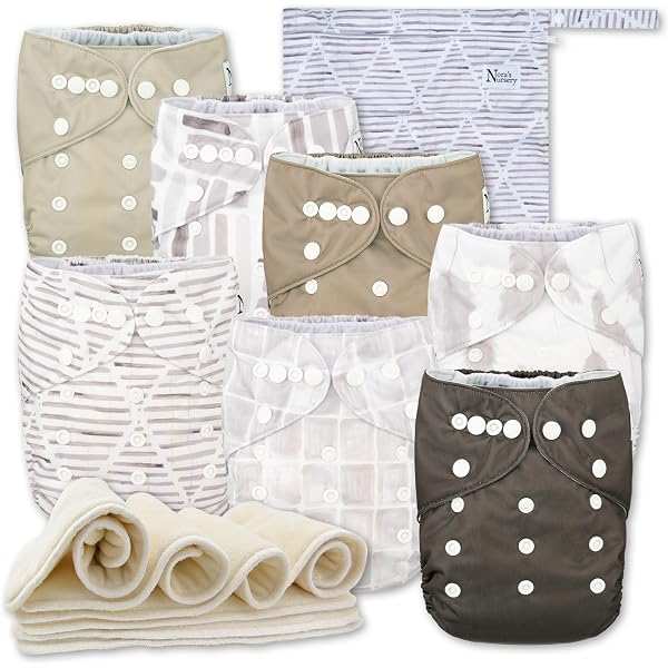 Babygoal Newborn Cloth Diapers 13-Pack - Waterproof Covers With Inserts & Wet Bag