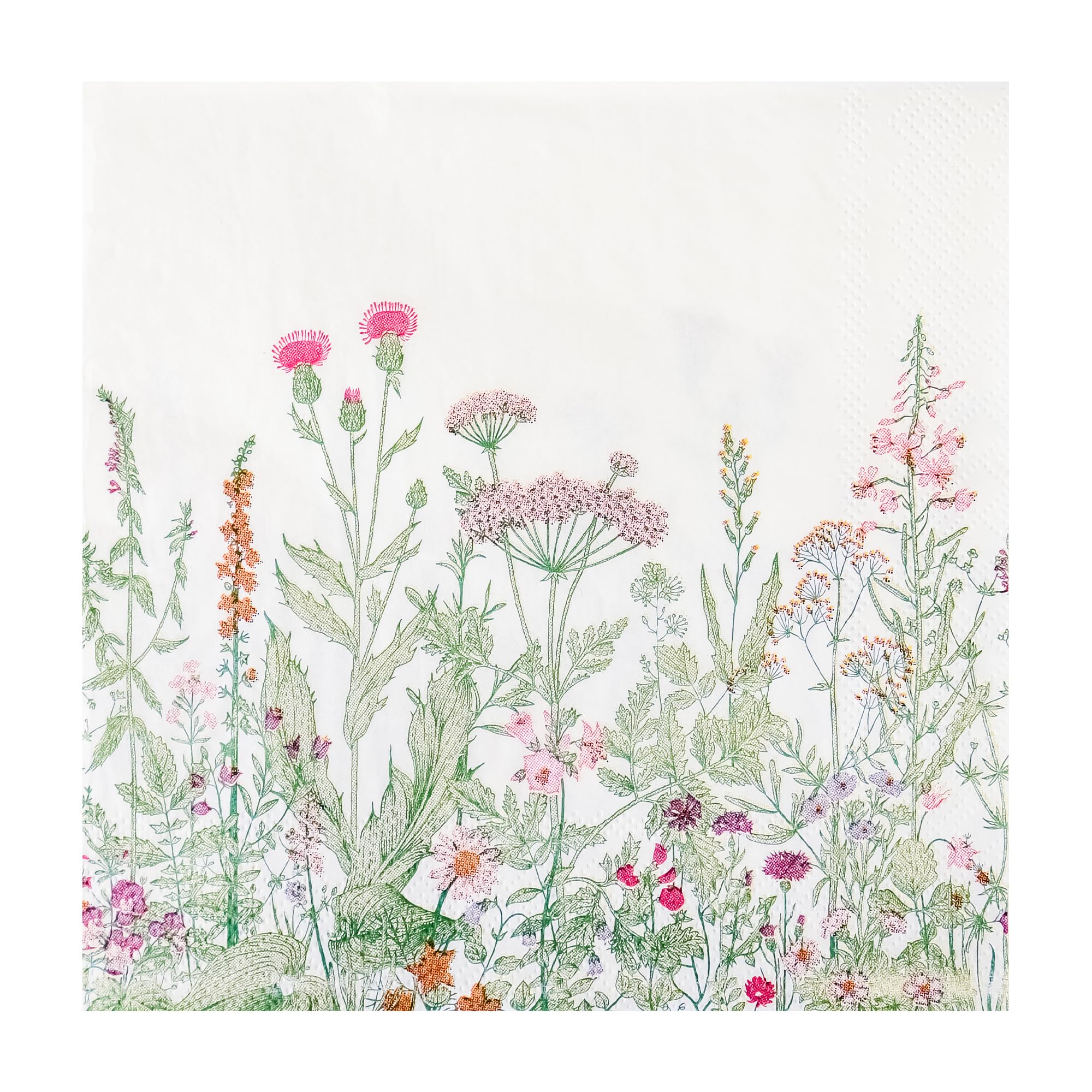 Photo 1 of 100 Wildflower Luncheon Napkins Floral Paper Hand Towels 6.5 x 6.5 Inch Vintage Botanical Green Leaves Herbs Party Napkins for Spring Summer Birthday Garden Tea Party Supplies