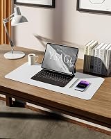 YSAGi Leather Desk Mat Large 60x35 cm White Non-Slip Waterproof view 5