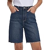 YUCOLEN Women's Jorts Baggy High Waisted Jean Shorts Ripped Denim Bermuda Shorts Y2K Shorts