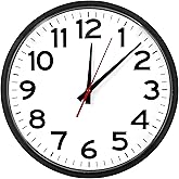 Ultimate Wall Clock 14" Atomic, Black, Easy-to-Read Display, Round, AA | Automatically syncs to the U.S. atomic time signal with large easy-to-read numbers for effortless accuracy