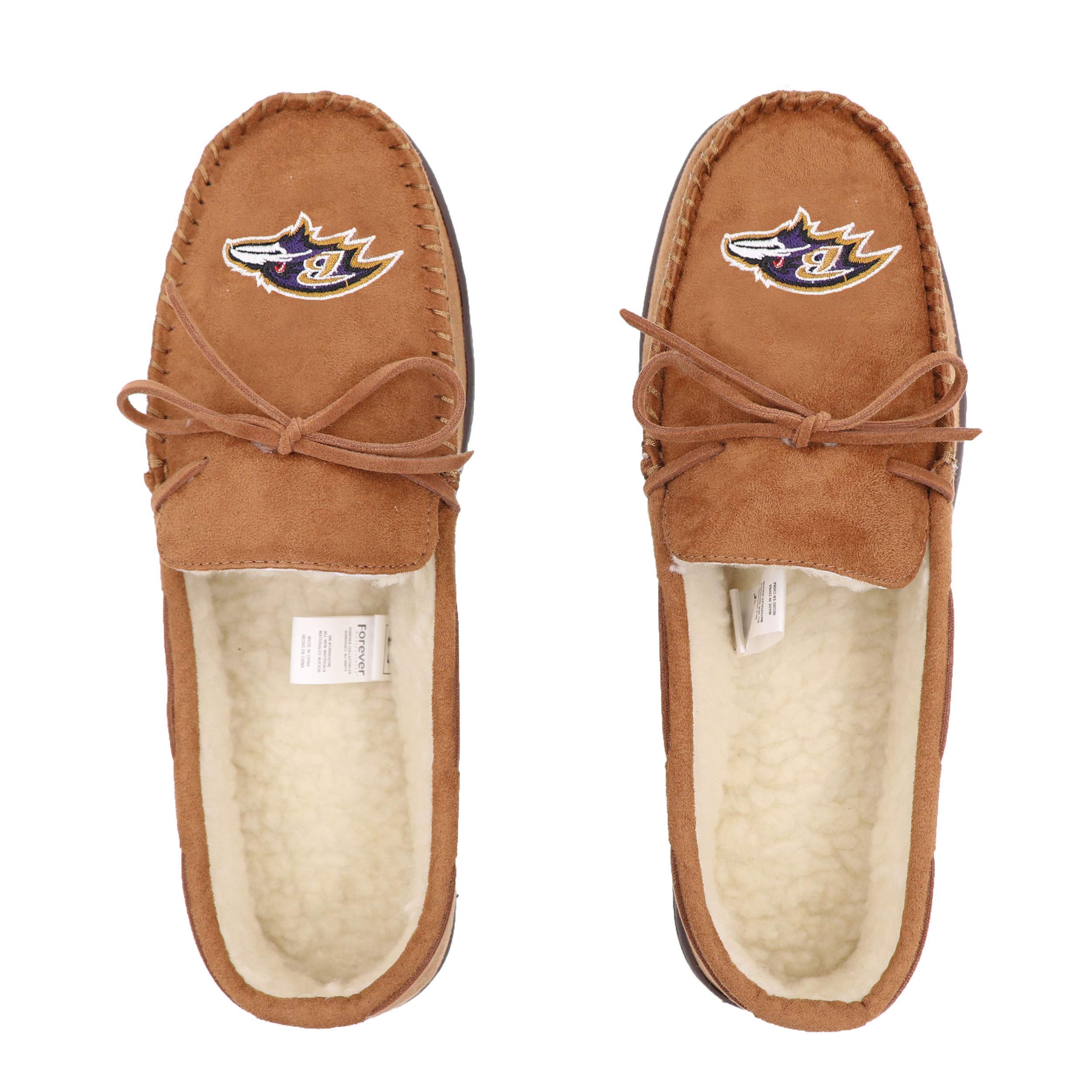 FOCO Baltimore Ravens NFL Mens Team Logo Moccasin Slippers - M