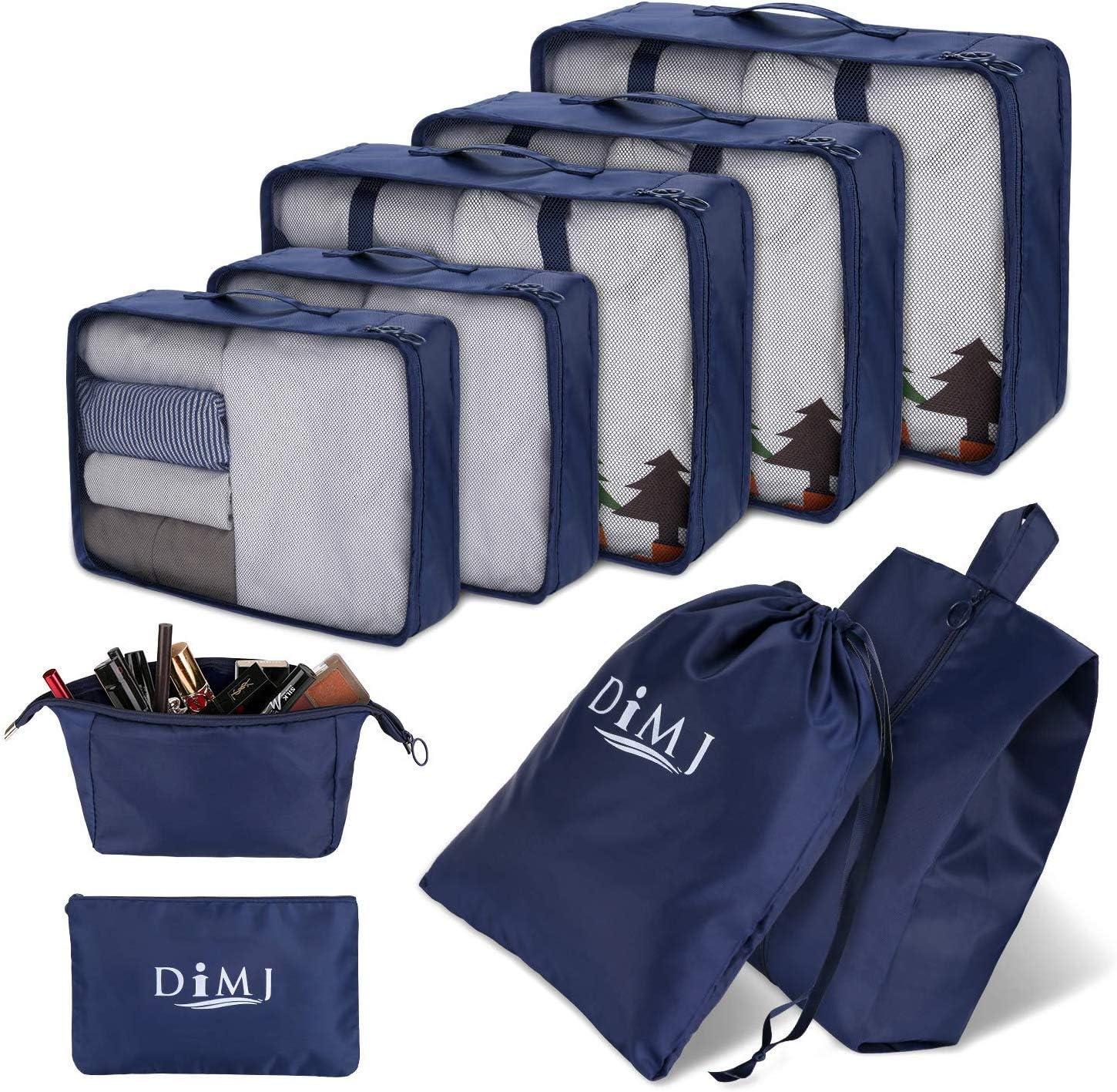 Set 9 Organisateurs Valise Avmvnvc - Cubes Rangement Vêtements, Chaussures, Cosmétiques - Beige