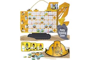 PUTSKA Potty Training Chart & 35 Magnetic Stickers - Potty Chart, Potty Training Sticker Chart (Tractor)