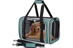 BAGLHER Pet Travel Carrier, Cat Carriers Dog Carrier for Small Medium Cats Dogs Puppies, Airline Approved Small Dog Carrier Soft Sided, Collapsible Puppy Carrier. Green