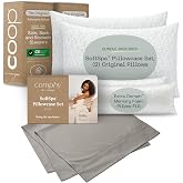 Comphy by Coop SoftSpa Pillowcase Set &amp; Original Pillow King Bundle, Set Includes (1) Set of 2 SoftSpa Pillowcases, Dove Grey and (2) Original Pillows