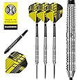 Harrows NX90 Bomb & Parallel Shape Darts Set I Professional Darts 90% Tungsten Steel Tip All Weights Pro Darts I 10pc Set with Black Supergrip Midi Shafts & NX90 Flights
