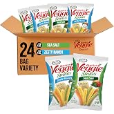 Sensible Portions Garden Veggie Snacks - Veggie Straws, Snack Size Variety Pack, Sea Salt &amp; Zesty Ranch, 1 Oz (Pack of 24)