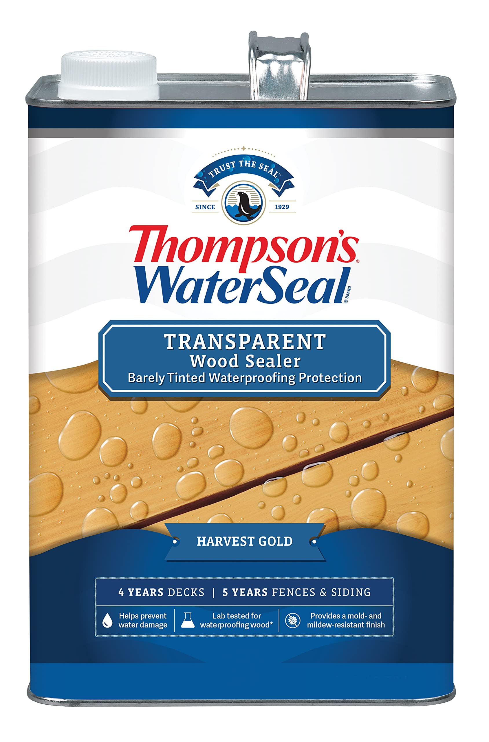 Thompson’s WaterSeal Transparent Waterproofing Wood Stain and Sealer, Harvest Gold, 1 Gallon Image