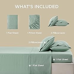 Bedsure Linen Sheets - Queen Size Bed, Blend from