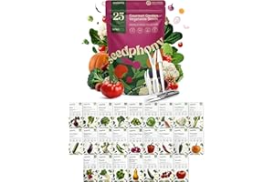 Seedphony 25 Gourmet Garden Vegetable Seeds Variety Pack - 14,965+ Non-GMO Heirloom Vegetables Seeds for Planting Indoor&Outdoor Home Garden Seeds - Gardening Seed Packets for Planting Vegetable Seeds