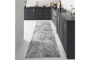 WondRg 2x8 Washable Runner Rug Grey Abstract Modern Hallway Kitchen Non Slip Area Rug Living Room Bedroom Throw Rug Soft Thin Simple Indoor Carpet for Entrance Laundry Dining Room Bathroom