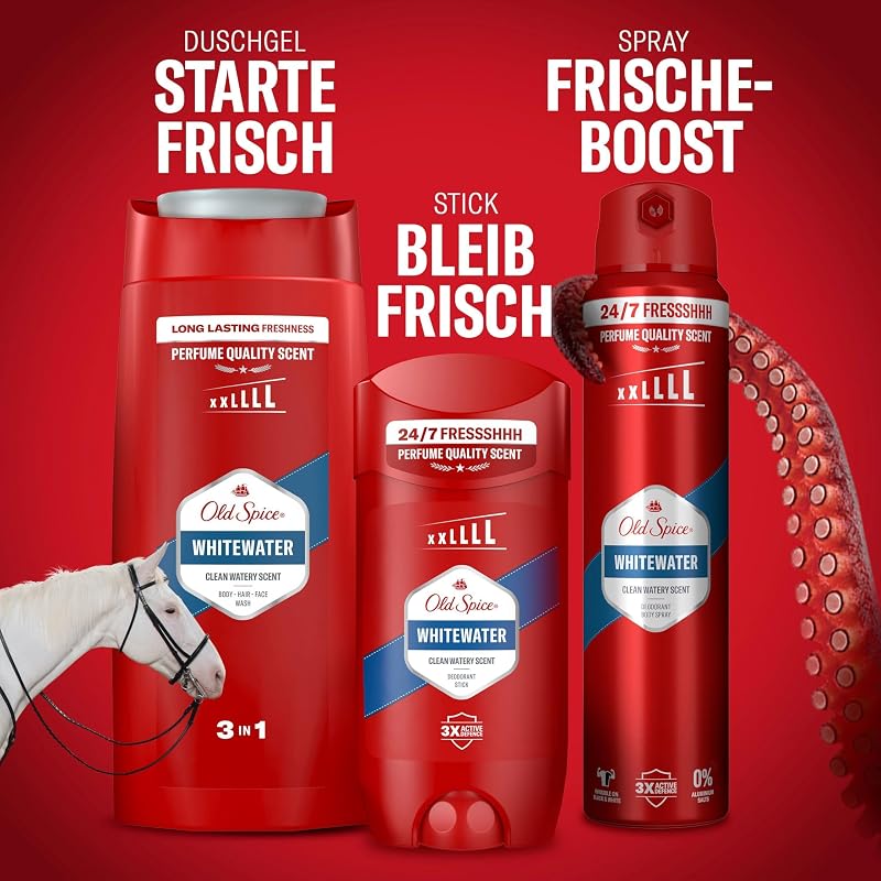 Whitewater 3-in-1 Mehrzweck-Shampoo für Haar, Gesicht und Körper 1000 ml, langanhaltende Frische, Duft von Parfümqualität, Tiefenreinigung