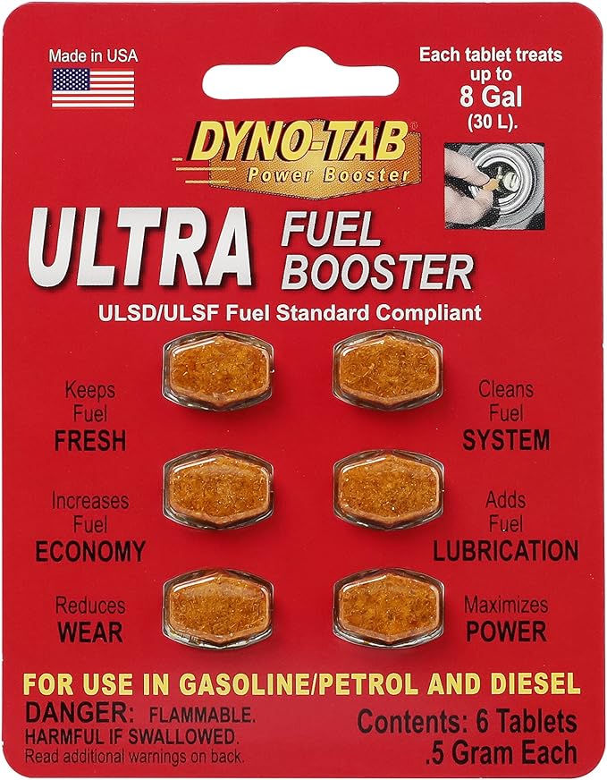 Dyno Tab ULTRA Fuel Booster Maximizes Power & Performance, 6 Tab Card