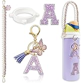 BydGxy Letter Handle Strap Accessories with Cute Initial Charm Compatible with Owala Water Bottle 24oz 32oz 40oz Owala Kids