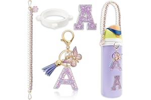 BydGxy Letter Handle Strap Accessories with Cute Initial Charm Compatible with Owala Water Bottle 24oz 32oz 40oz Owala Kids