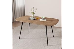 HIPIHOM 55.1''Dining Table Set for 4,Modern Wood Dining Table,Leather Dining Chairs 4,Table and Chairs Set of 4,Ideal for Kit