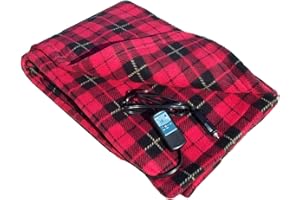 CAR COZY Trillium Worldwide TWI-2001 Heated Fleece Travel Electric Blanket - 12 Volt - Red Plaid
