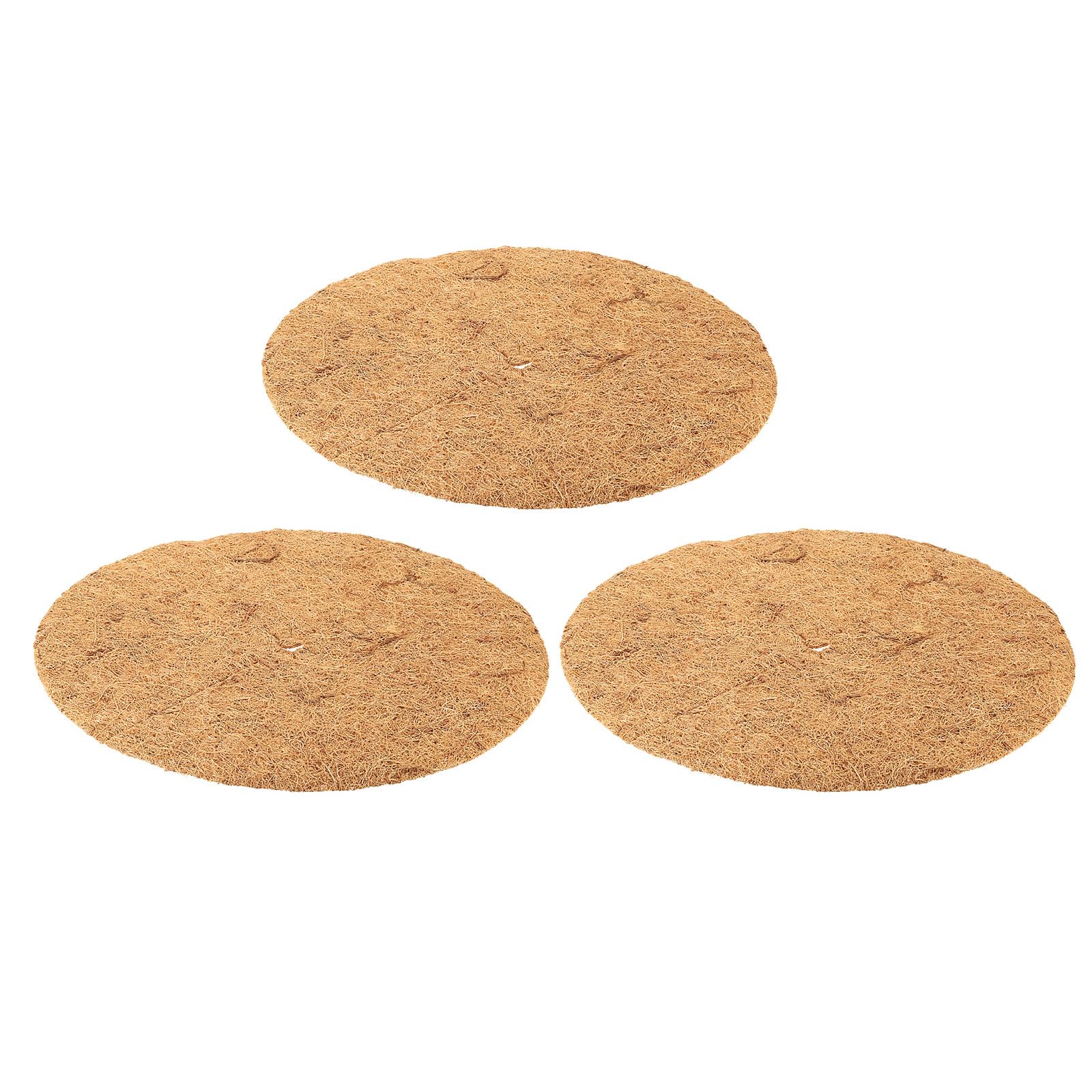 PATIKIL 18 Inch Coconut Fibers Mulch Ring, 3Pcs Coco Coir Tree Protector Mats Tree Disc Plant Cover Protection for Garden Landscaping