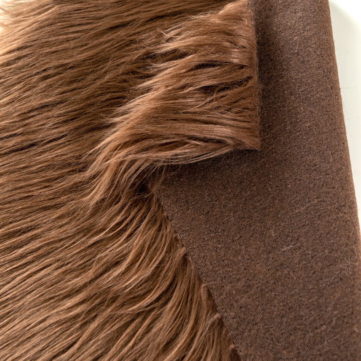 Faux Fur Fabric for Crafts, Gnomes, Animal Costumes, Cushions, Decorations Brown 10x10in