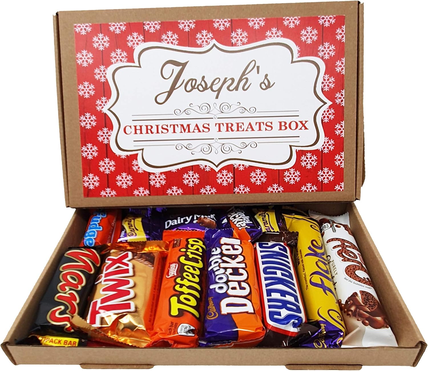 Personalised Christmas Selection Treats Sweets Gift Box Kids Hamper