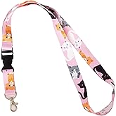 Desert Cactus Cats Lanyard Kitten Kitty Badge ID Car Keys Keychain Souvenir Holder Nurse Doctor Teacher Office Detachable Breakaway Snap Buckle (Design 1)