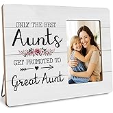 DIMSEOIUS Great Aunt Gifts Picture Frame, Baby Announcement Gift for Auntie, Only the Best Aunts Get Promoted to Great Aunt Frames Fits 4x6 Photo