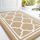 Buganda Indoor Door Mat, Dirt-Resistant and Absorbent Doormat, Anti-Slip, Low Profile Floor Mats for Inside Entryway, Front, and Back Door Entrance (32x20 Inches, Beige)
