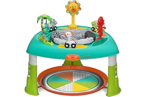 Infantino 2-in-1 Sit, Spin & Stand Entertainer - 360 Seat and Activity Table with Simple Store-Away Design, Multi-Colored, 1-Count