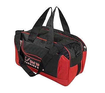 DAHSHA Lightweight Nylon Red Travel Duffel Bag (18x9x11 inch)