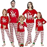 KikizYe Christmas Family Matching Pajamas Family Holiday Pjs Matching Sets