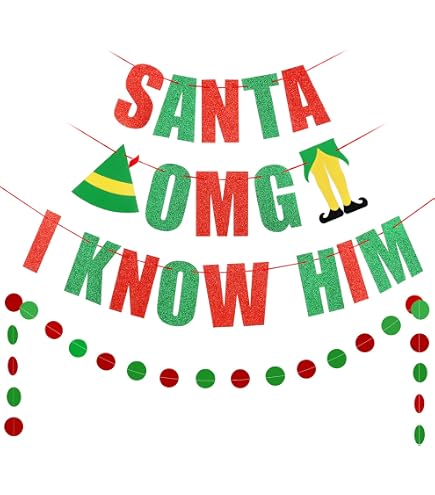 Buddy The Elf Weihnachts-Banner 'Son Of A Nutcracker' – Rot & Grün Glitzer Deko Für Die Perfekte Weihnachtsfeier