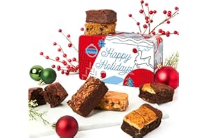 DAVID'S COOKIES David’s Cookies Brownies Sweet Sampler Tin – 6 Individually Wrapped Bakery Brownie Slices – Rich Chocolate Dessert Gift for Holiday Celebrations