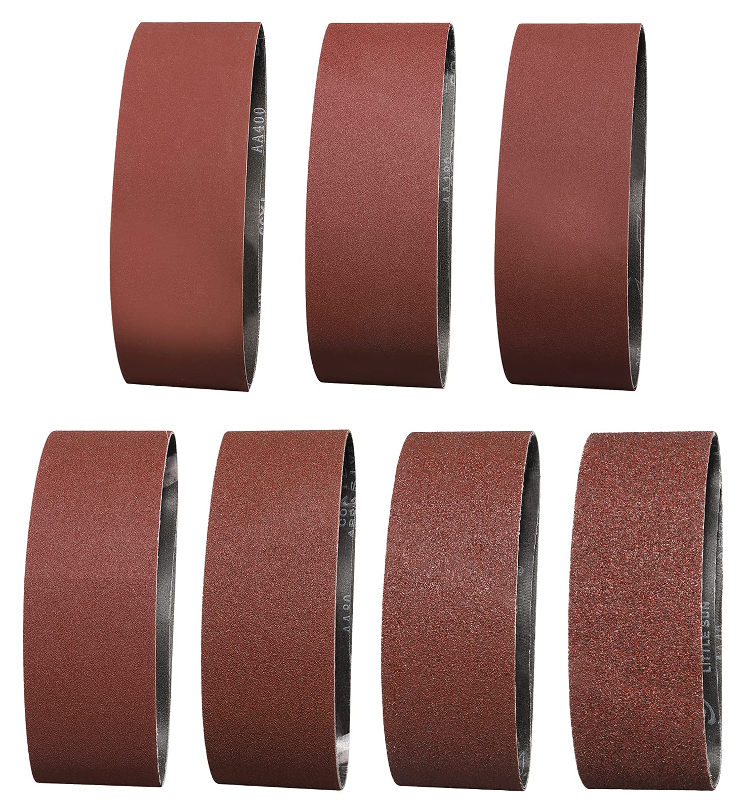 Sruhrak 14 Pack Abrasive Sanding Belts- 75x610mm Polishing Sanding Belt, 2 Each of 40/60/80/120/180/240/400 Grits Aluminium Oxide Sanding Belts Abrasive Tool for Portable Belt Sander — image 1