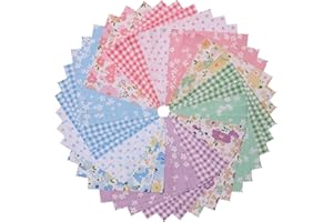 Hanjunzhao 42 Pcs Layer Cake Fabric for Quilting 10 inch - Layer Cakes 10 inch Squares for Quilting - Fabric Squares 10x10-10" Cotton Material for Sewing - Sweet Garden