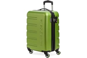 SwissGear 7366 Signature Hardside Expandable Luggage with Spinner Wheels, TSA Lock, Cup-Holder, Green, Carry-On 19-Inch