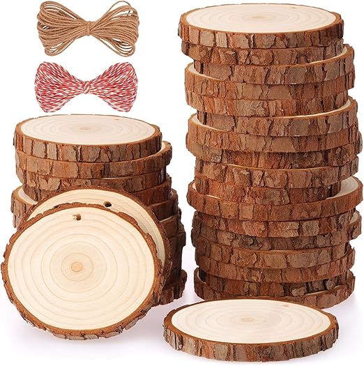 Download Amazon Com Fuyit Natural Wood Slices 30 Pcs 2 4 2 8 Inches Craft Wood Kit Unfinished Predrilled With Hole Wooden Circles Tree Slices For Arts And Crafts Christmas Ornaments Diy Crafts 3D SVG Files Ideas | SVG, Paper Crafts, SVG File