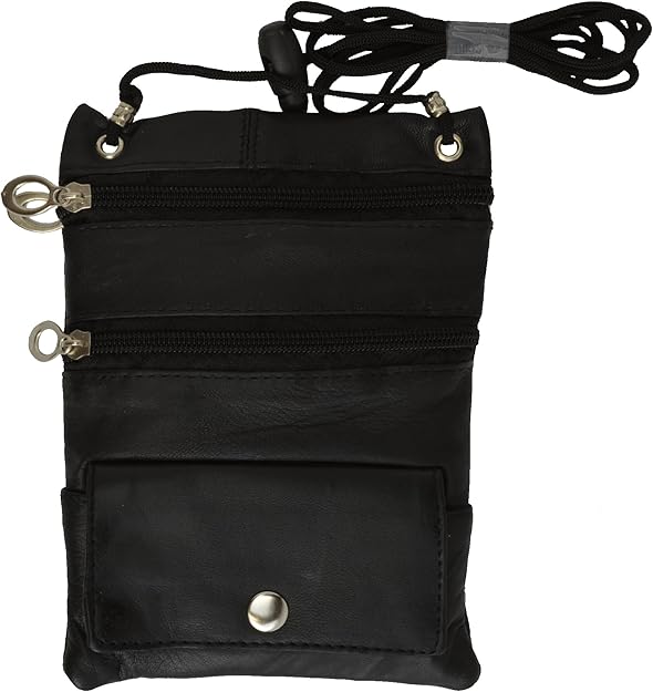 New Genuine Leather Neck Pouch Holder Passport ID Documents