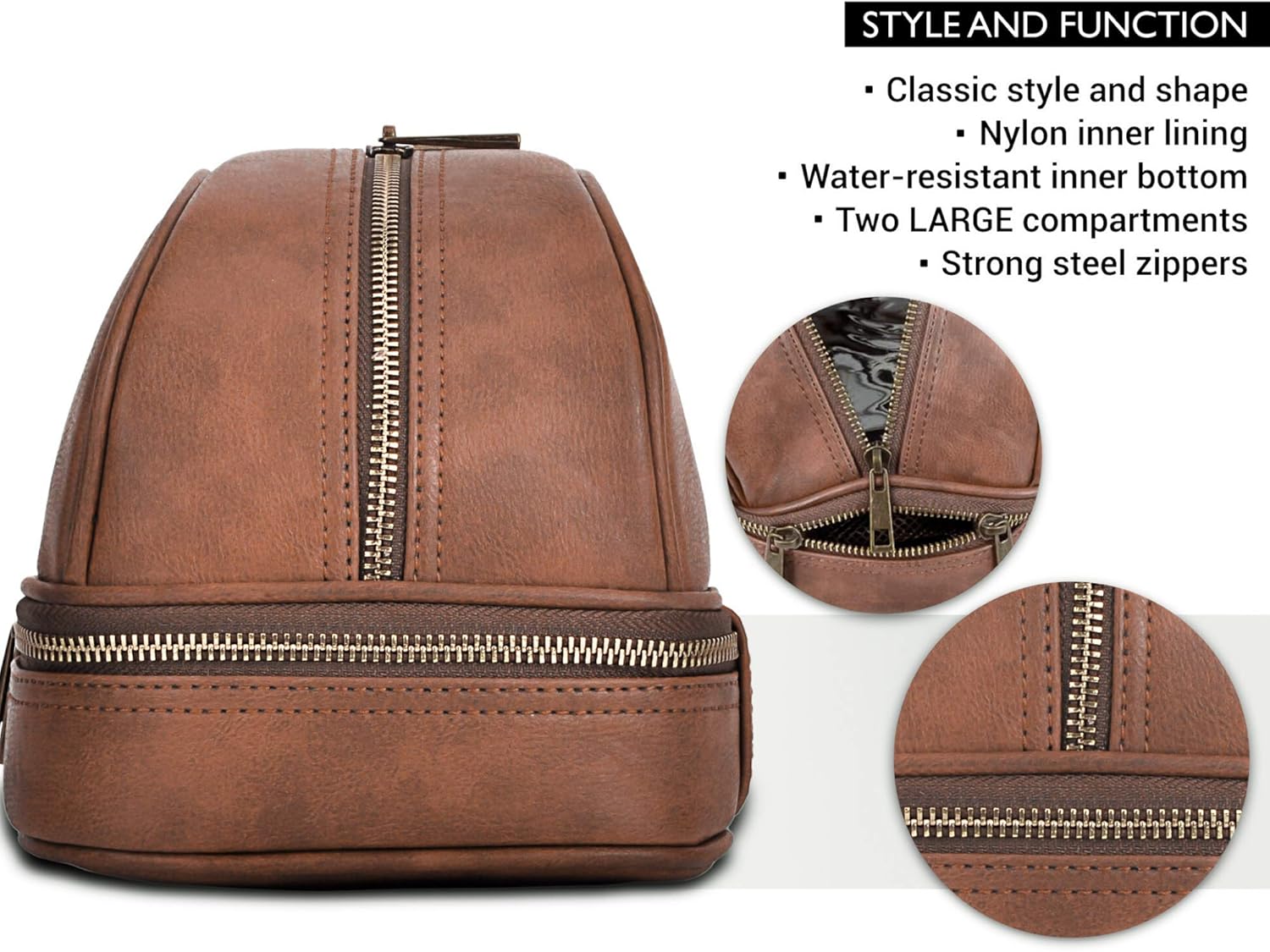 Vetelli Leather Toiletry Bag For Men. Our Dopp Kit Comes With 2 Silicone Travel Bottles And Is A Perfect Gift And Travel Accessory: Clothing