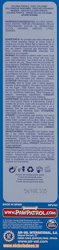 Paw Patrol 6589 - Colonia fresca, 200 ml: Amazon.es: Belleza