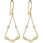 Kooljewelry 14k Gold Swing Dangle Earrings (yellow gold or rose gold)