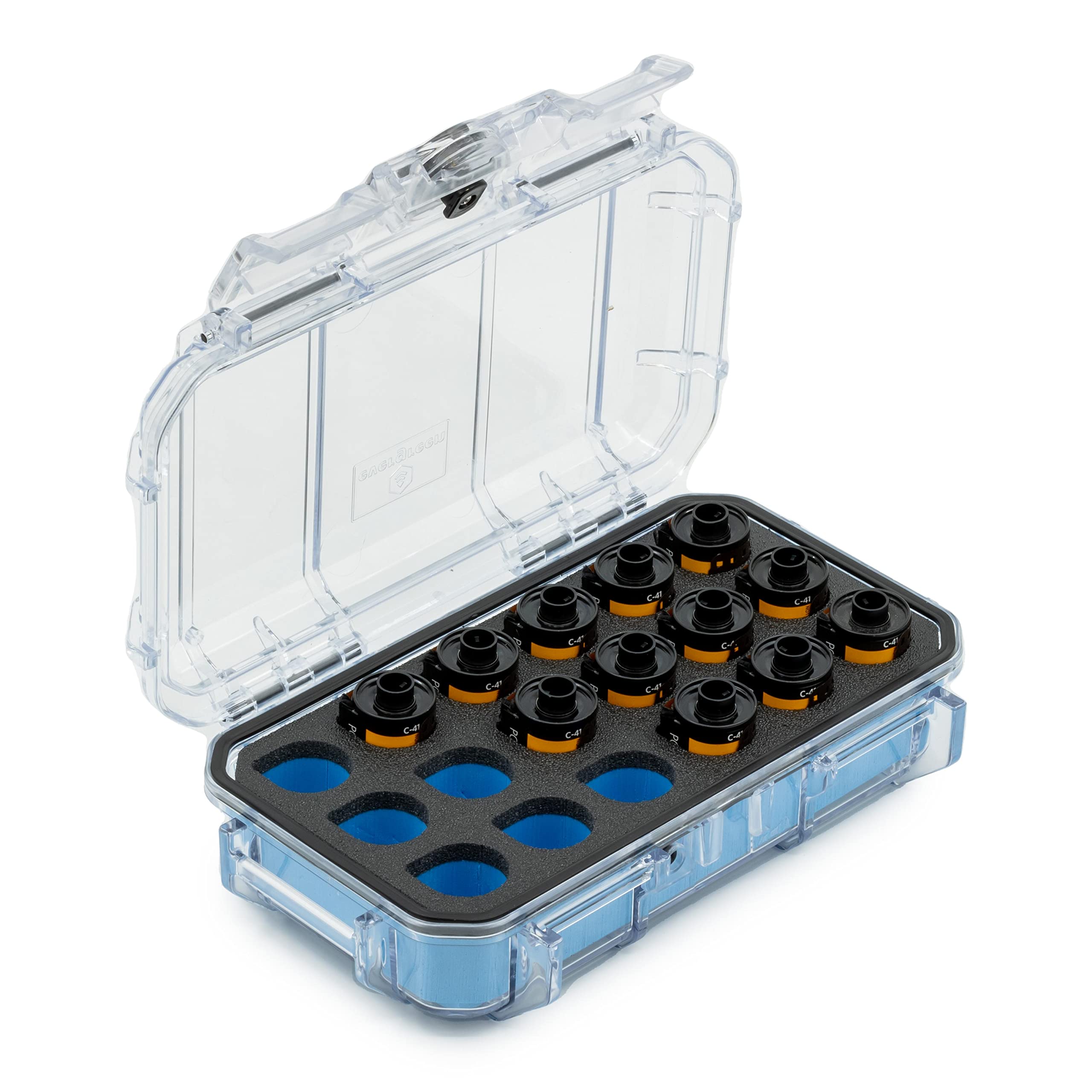 Evergreen 35mm Film Storage Case | Holds 18 Rolls | Preserve and Protect Your Film | Waterproof, Crushproof, & Freezer-Safe (Film Not Included) (Clear)