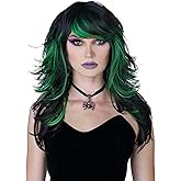 California Costumes Women's Black and Green Wavy Wig