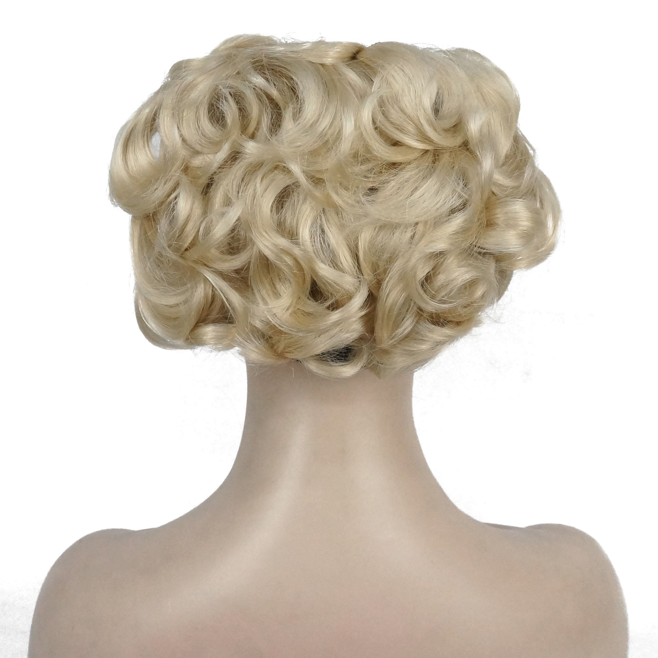 Lydell Short Messy Curly Dish Hair Bun Extension Stretch hair Combs Clip in Ponytail Extension (613 Blonde)