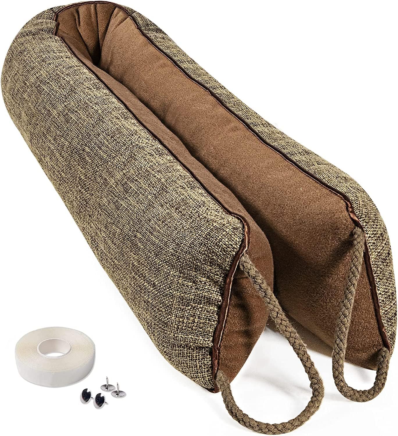 Draft Stoppers - HADOR Door Draft Stopper for Bottom of Doors 38 Inch, Weighted Under Door Snake Noise/Breeze/Cold Air Blocker, Coffee Soundproof Door Pillow Stopper