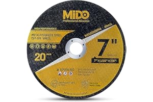 MIDO PROFESSIONAL ABRASIVE 20 Pack Cut Off Wheels 7 Inch Cutting Wheel 7”x1/16”x7/8” Metal&Stainless Steel Cutting Disc Fit for Angle Grinder